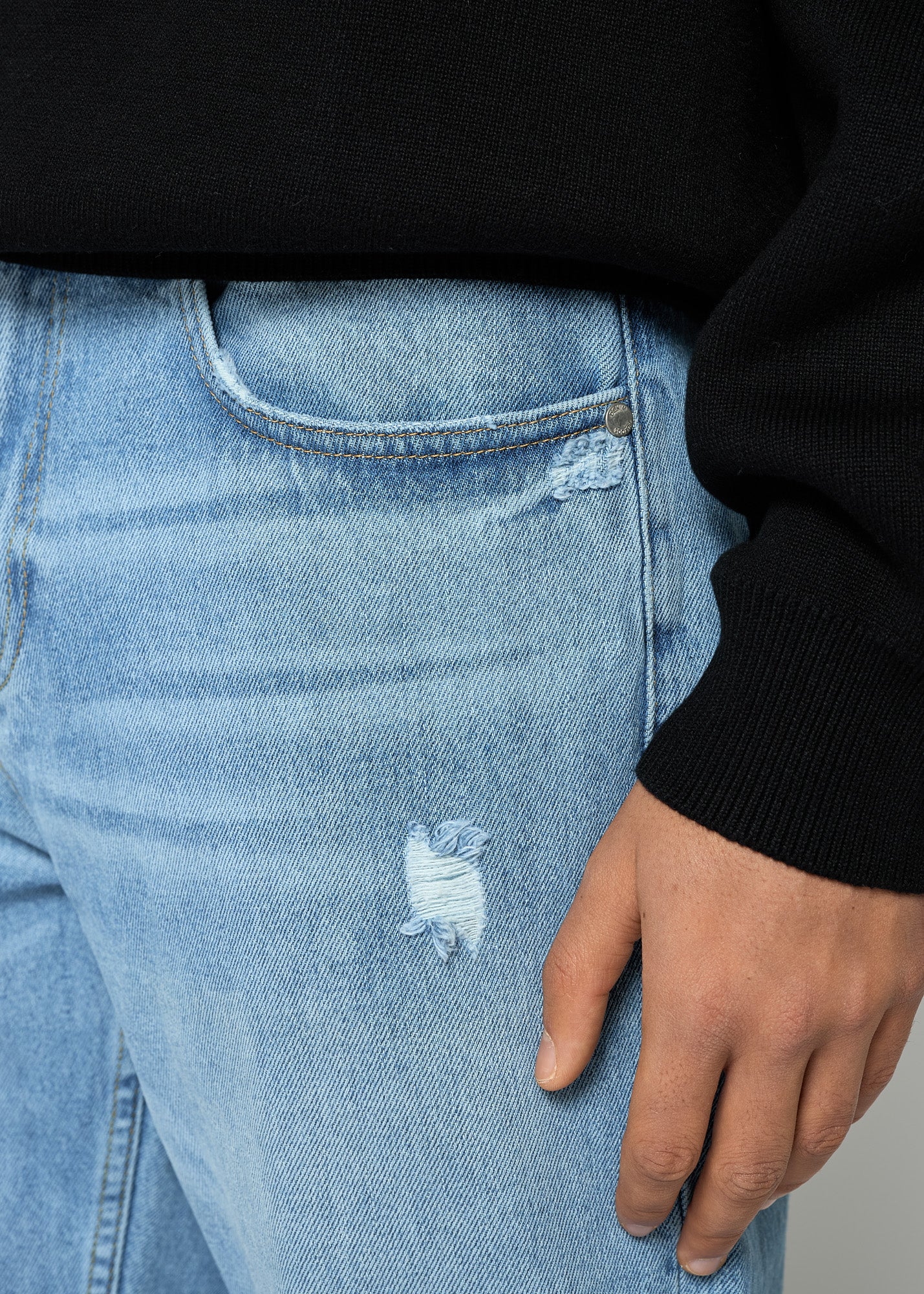 Verontruste jeans met rechte pasvorm