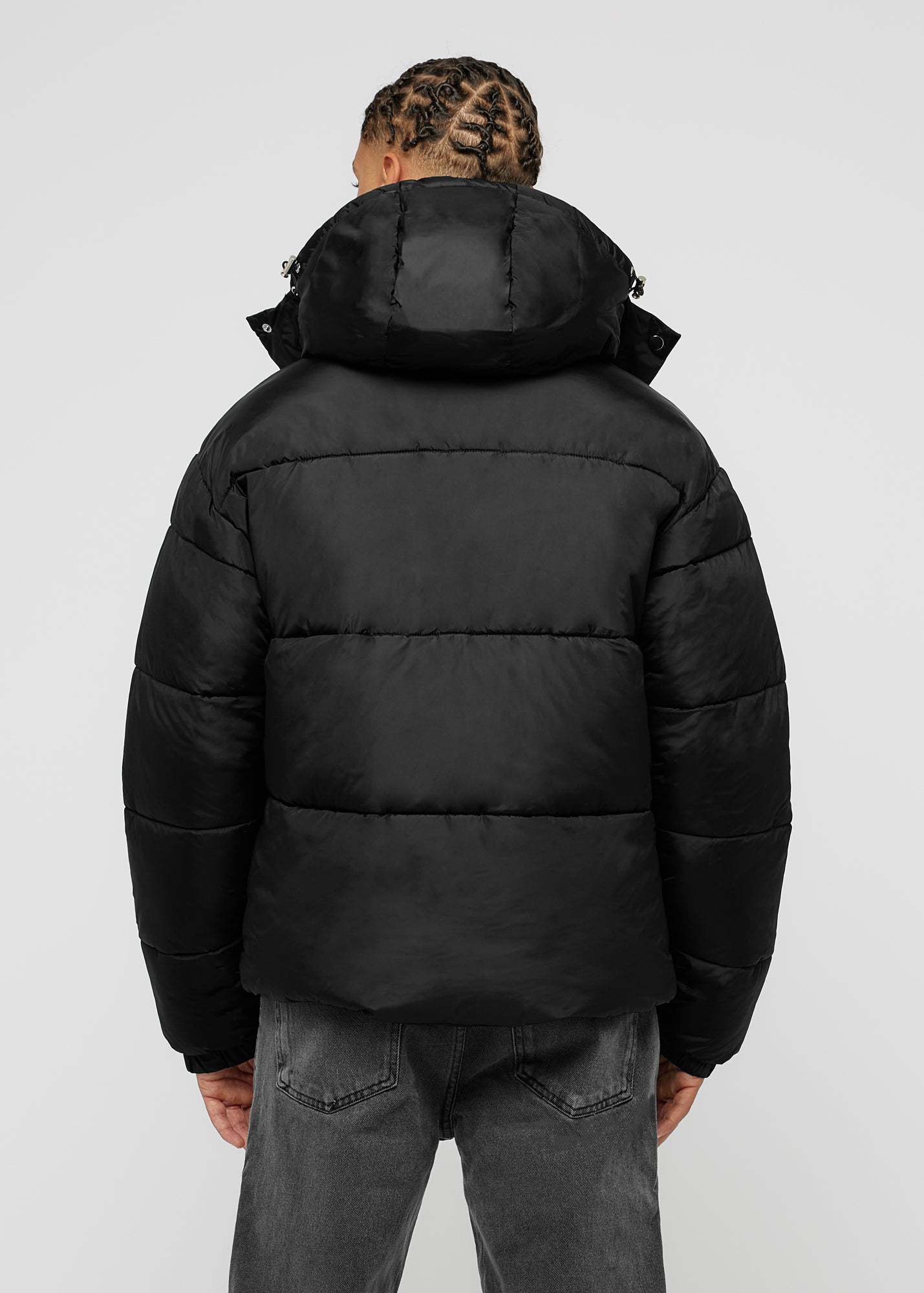 Hooded black puffer on sale coat