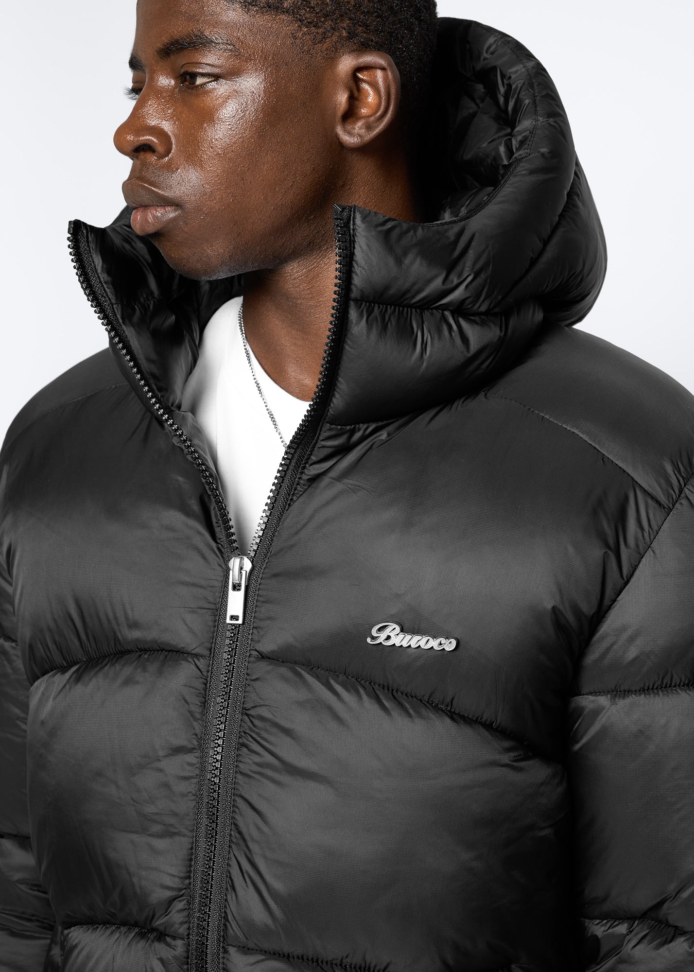 Glossy Nylon Puffer Jacket