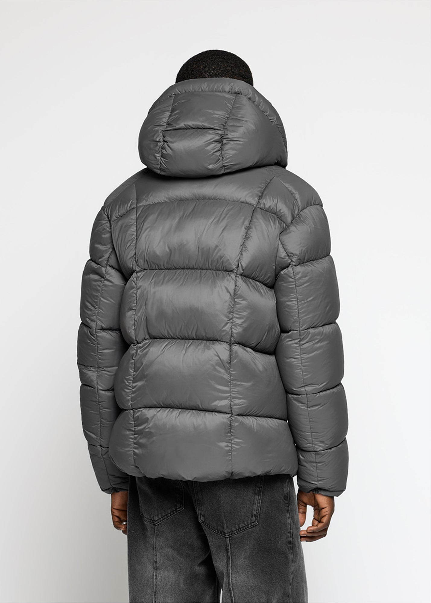 Glossy Nylon Puffer Jacket