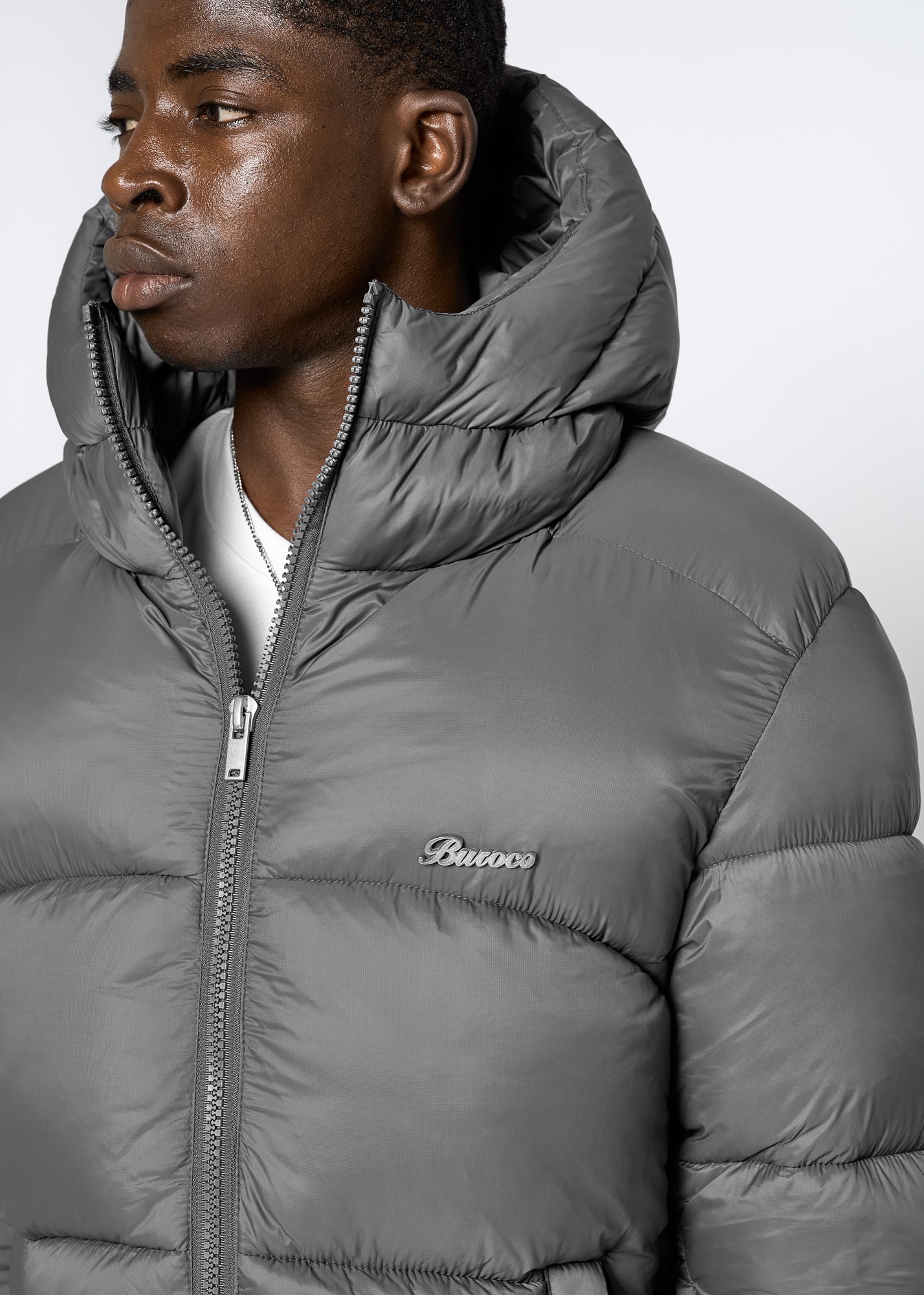 Glossy Nylon Puffer Jacket