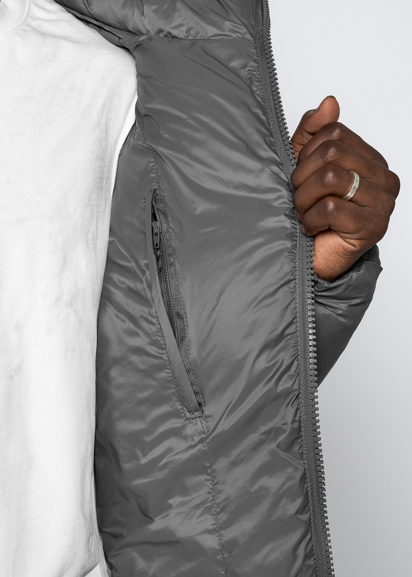 Glossy Nylon Puffer Jacket