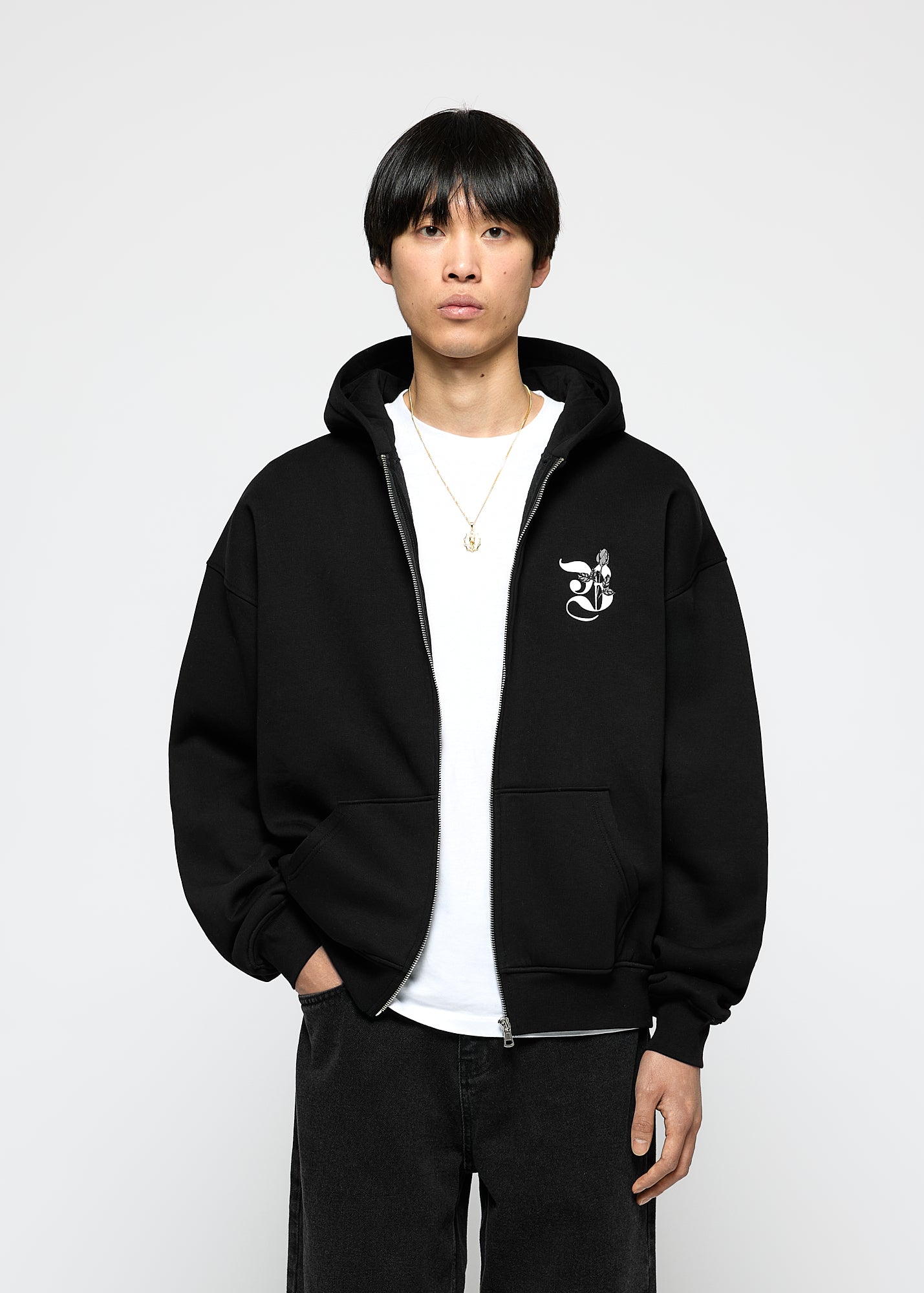 Rose Wreath  Zip-Hoodie